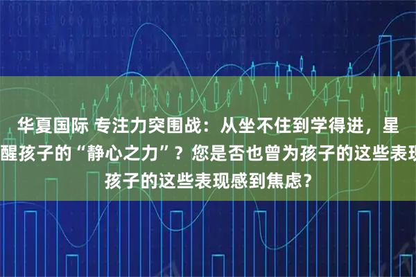 华夏国际 专注力突围战：从坐不住到学得进，星智星如何唤醒孩子的“静心之力”？您是否也曾为孩子的这些表现感到焦虑？