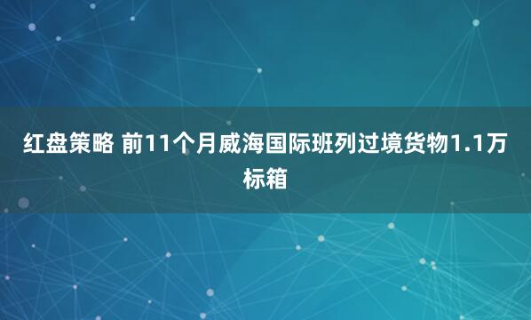 红盘策略 前11个月威海国际班列过境货物1.1万标箱